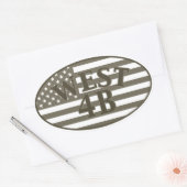 ウェスト4Bステッカー 楕円形シール (封筒)