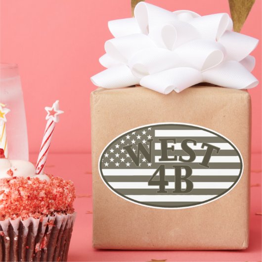 ウェスト4Bステッカー 楕円形シール (パーティー)