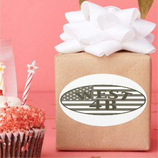 ウェスト4Bステッカー 楕円形シール