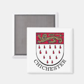 ウェスト・サセックス州チチェスターの紋章（イギリス） マグネット (正面/裏面)