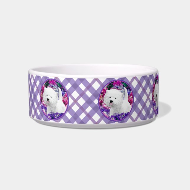 ウェスト・ハイランド絵画・ホワイト・テリア ボウル (左)