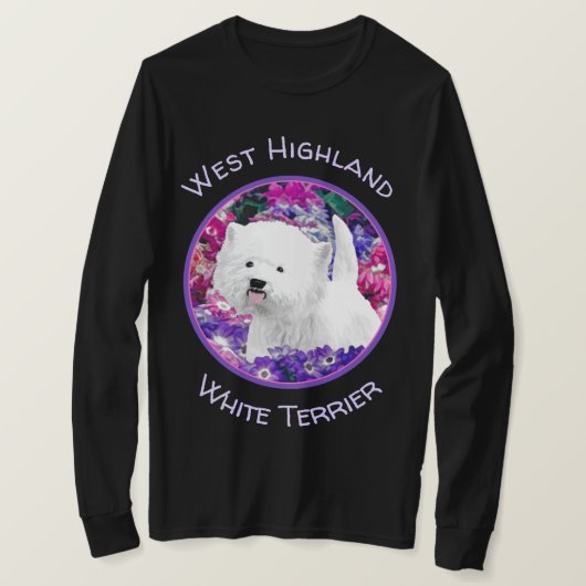 ウェスト・ハイランド絵画・ホワイト・テリア Tシャツ (デザイン正面)