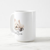 ウェスト・ハイランド・テリアとコーヒー犬 コーヒーマグカップ (正面左)