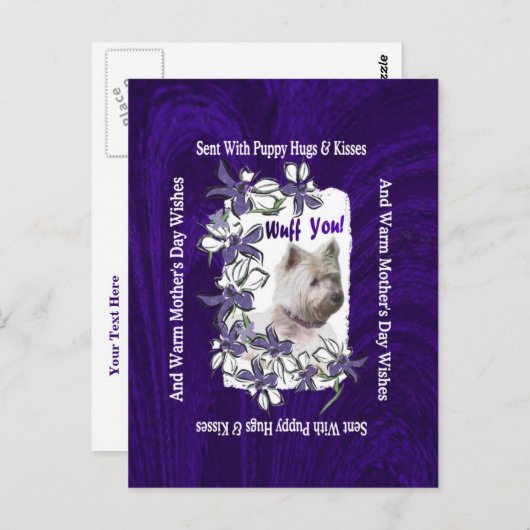 ウェスト・ハイランド・テリア愛らしい母の日の願い ポストカード (正面/裏面)