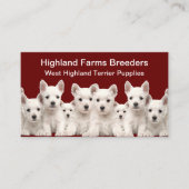 ウェスト・ハイランド・テリア・ドッグ・ブリーダー 名刺 (正面)