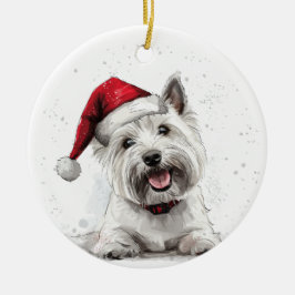 ウェスト・ハイランド・ホワイト・テリアのクリスマスパーソナライズドグッズ セラミックオーナメント