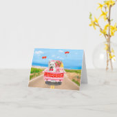 ウェスト・ハイランド・ホワイト・テリア バレンタインデー トラック カード (黄色い花)