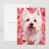 ウェスト・ハイランド・ホワイト・テリア バレンタインデー ポストカード (正面/裏面)