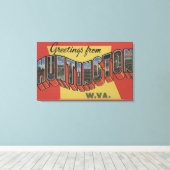 ウェスト・バージニア・ハンチントン – ラージ・レター・シーン キャンバスプリント (インサイチュ (ウッドフロア))