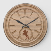 ウェス素朴タンカウボーイ ラージ壁時計 (正面)
