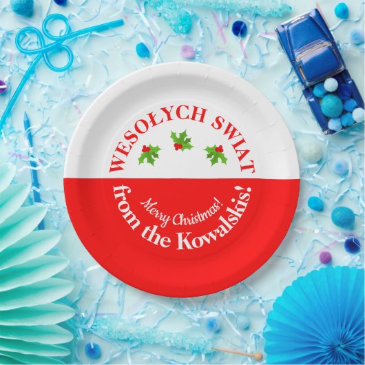 ウェソリティスワイアットクリスマスポーランドパーティー国旗と名前 ペーパープレート (パーティー)
