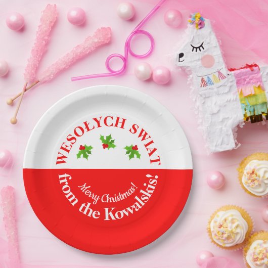 ウェソリティスワイアットクリスマスポーランドパーティー国旗と名前 ペーパープレート (パーティー)