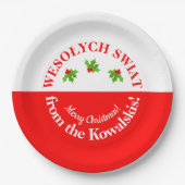 ウェソリティスワイアットクリスマスポーランドパーティー国旗と名前 ペーパープレート (正面)