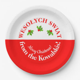 ウェソリティスワイアットクリスマスポーランドパーティー国旗と名前 ペーパープレート
