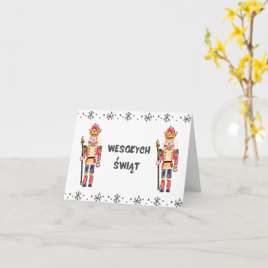 ウェソワチシフトンポーランドクリスマス カード (黄色い花)
