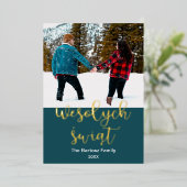 ウェソワチシブウィントポーランドメリークリスマスエレガント 箔シーズンカード (立ち正面)