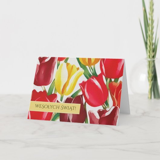 ウェソワチシブント。ポーランド語でイースターカード シーズンカード (正面)