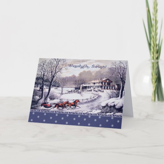 ウェソワチシブント。ポーランド語のクリスマスカード シーズンカード (正面)