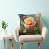 ウェッエレガントトバラ水彩枕 クッション (椅子)