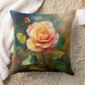 ウェッエレガントトバラ水彩枕 クッション (ブランケット)