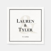 ウェッエレガントモノグラムのディングレセプション食器 スタンダードカクテルナプキン (正面)