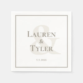 ウェッエレガントモノグラムのディングレセプション食器 スタンダードカクテルナプキン