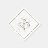 ウェッエレガントモノグラムのディングレセプション食器 スタンダードカクテルナプキン (角)