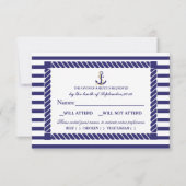 ウェッエレガント航海のディングRSVPカード 出欠カード (正面)