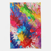 ウェッカラフルト絵を描スプラッシュデザイン キッチンタオル (縦)