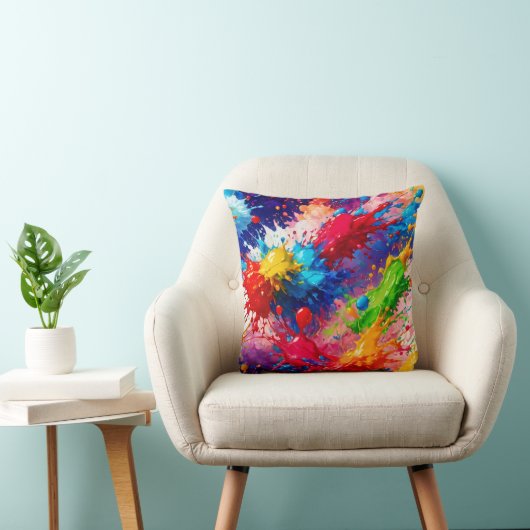 ウェッカラフルト絵を描スプラッシュデザイン クッション (椅子)