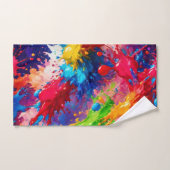 ウェッカラフルト絵を描スプラッシュデザイン バスタオルセット (ハンドタオル)