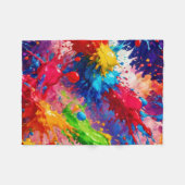 ウェッカラフルト絵を描スプラッシュデザイン フリースブランケット (正面(横))