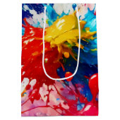 ウェッカラフルト絵を描スプラッシュデザイン ミディアムペーパーバッグ (裏面)