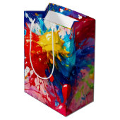 ウェッカラフルト絵を描スプラッシュデザイン ミディアムペーパーバッグ (裏面アングル)
