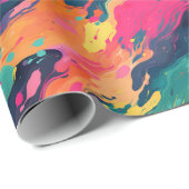 ウェッカラフルト絵を描パターン ラッピングペーパー (ロールコーナー)