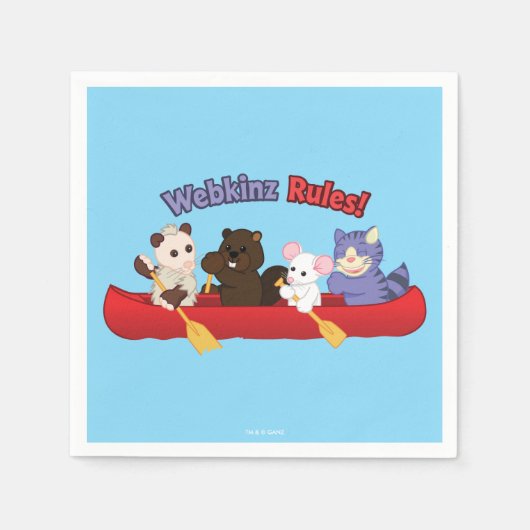 ウェッキンズ | Webkinz Rulesカヌー旅行 スタンダードカクテルナプキン (正面)