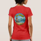 ウェッジでのサーフィン - ニューポートビーチ 女性 Tシャツ (裏面)