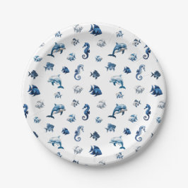 ウェッジウッドブルー海クリーチャー! ペーパープレート