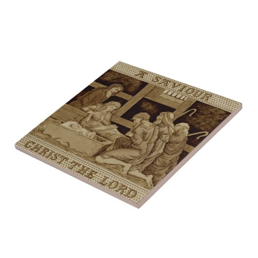 ウェッジウッド誕生オブイエスセピアアンティーク複製 タイル (側面)