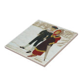 ウェッジウッド2月雪が手で色付きレプロ タイル (側面)