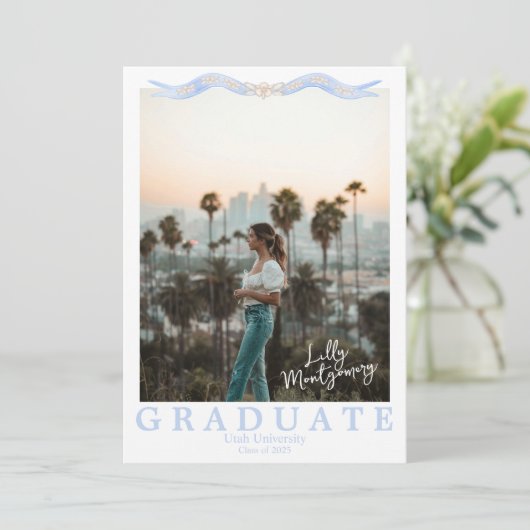 ウェッジウッド エステティック フォト 卒業発表 招待状 (スタンド正面)