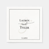 ウェッスタイリッシュモノグラムのディングレセプション食器 スタンダードカクテルナプキン (正面)