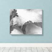 ウェットとディウィーのブドウのの白黒葉写真 キャンバスプリント (インサイチュ (ウッドフロア))