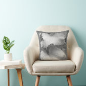 ウェットとディウィーのブドウのの白黒葉写真 クッション (椅子)