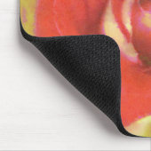 ウェットウォーターカラーレッドローズアートマウスパッド マウスパッド (コーナー)