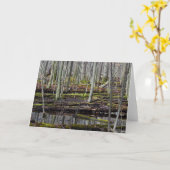 ウェットウッドランズ7 x 5折り畳みグリーティングカード – 空白の カード (黄色い花)