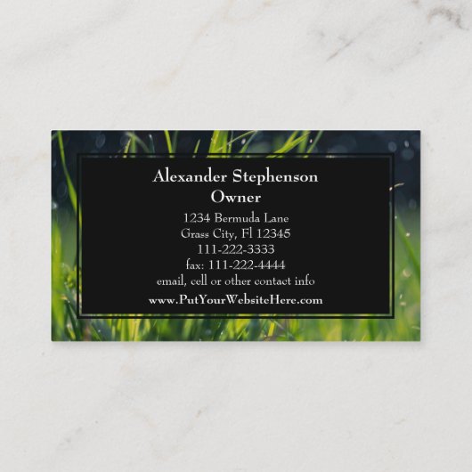 ウェットグラス芝生の気に横景メンテナンス 名刺 (裏面)
