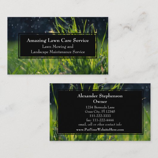 ウェットグラス芝生の気に横景メンテナンス 名刺 (正面/裏面)