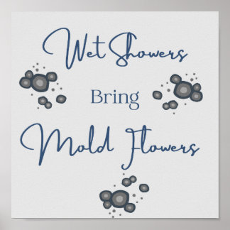 ウェットシャワーおもしろいバスルーム ポスター