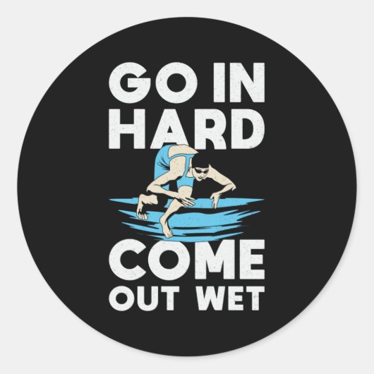 ウェットスイミング来泳ぐ人で泳いで行く ラウンドシール (正面)